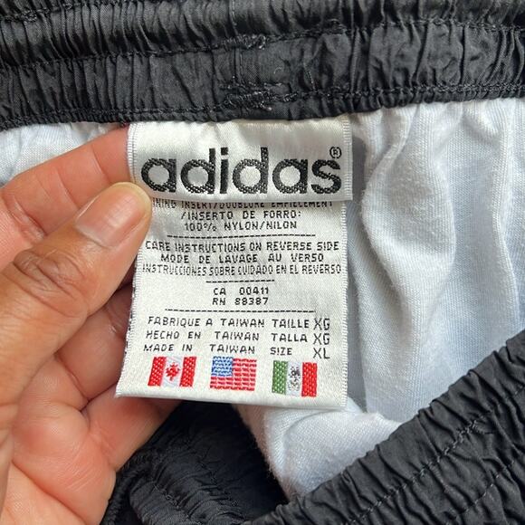 Adidas | Vintage Retro Nylon Track Pants Black White Size XL - Picture 8 of 8